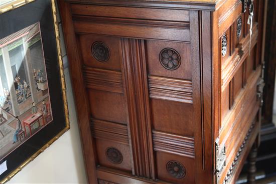 Attributed to Charles Lock Eastlake. A Victorian Aesthetic movement walnut writing desk, W.2ft D.1ft 6in. H.4ft 9in.